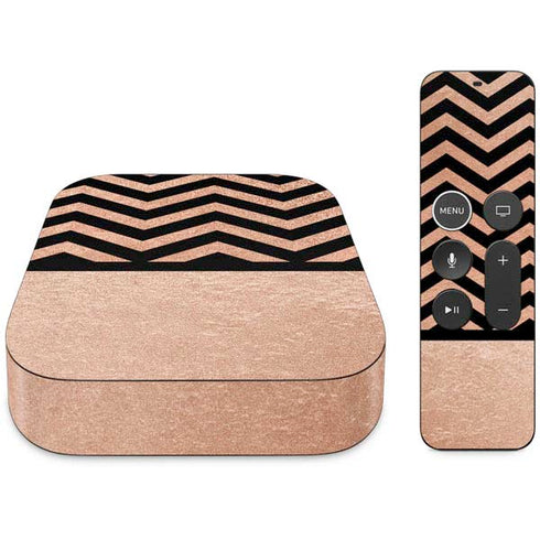 Rose Gold Chevron Split Apple TV Skin